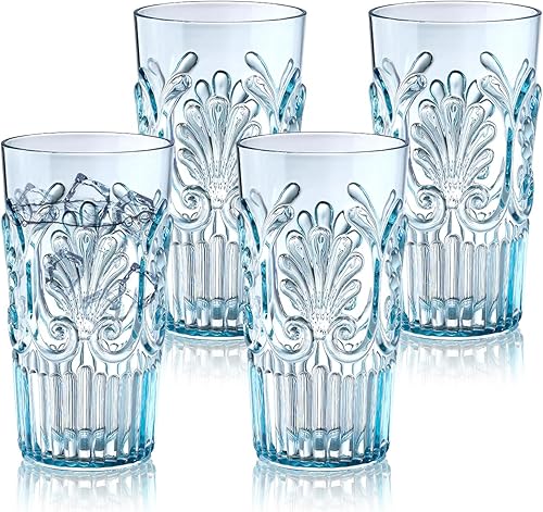 BELLAFORTE Juego de 4 platos de plástico irrompibles de 9 pulgadas, reutilizables, irrompibles, para fiestas, plástico de alta calidad, sin BPA,