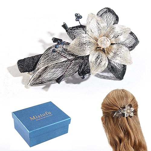 Mistofu 3.93inch DIY alambre de cobre de metal tejido a mano diseño de alto nivel pasadores elegantes accesorios para el cabello, regalos para