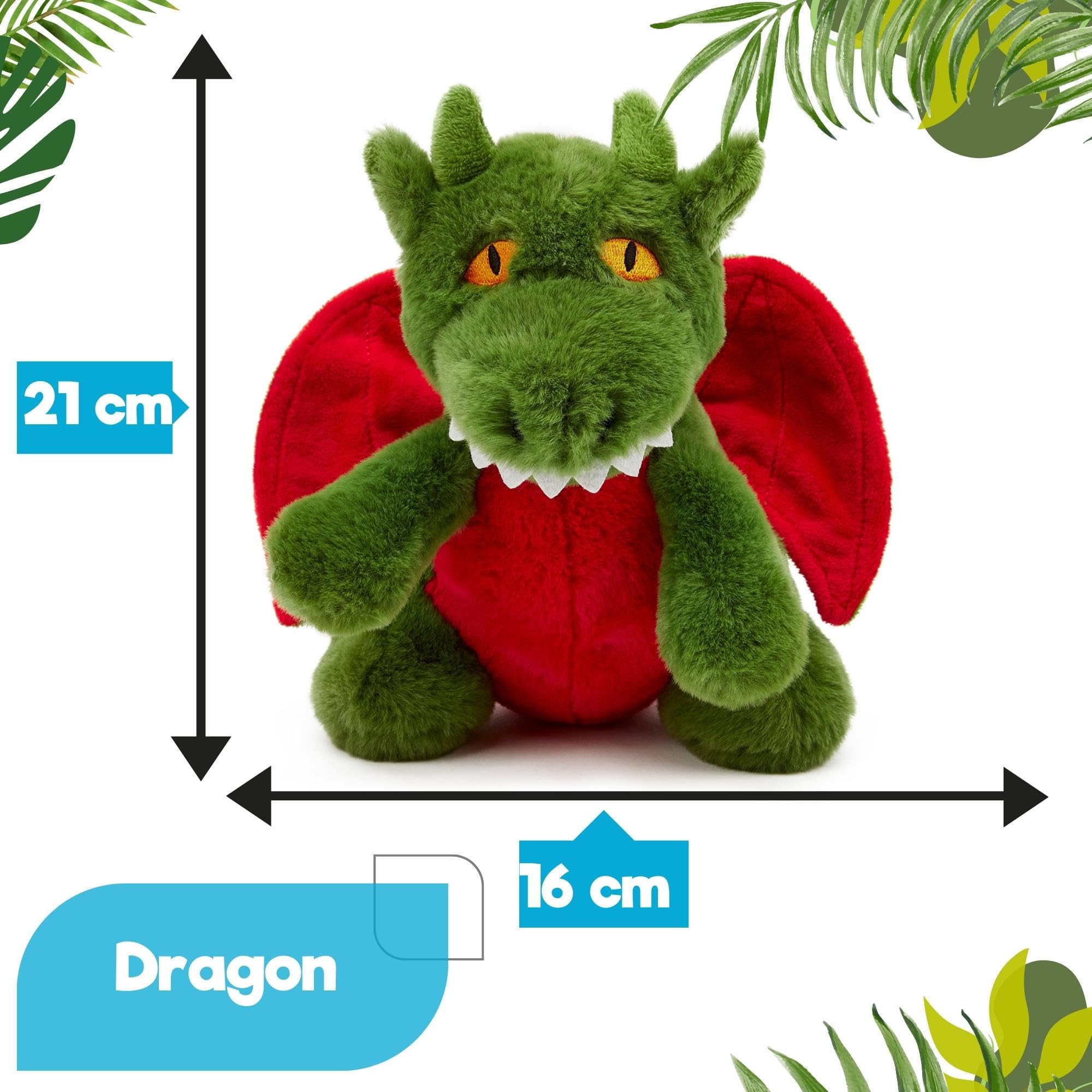 Zappi Co Ultra Soft Green Dragon Plush Toy (21cm Height) - 100% Recycled, Eco-Friendly, Newborn Gift, Realistic Lifelike — view 5