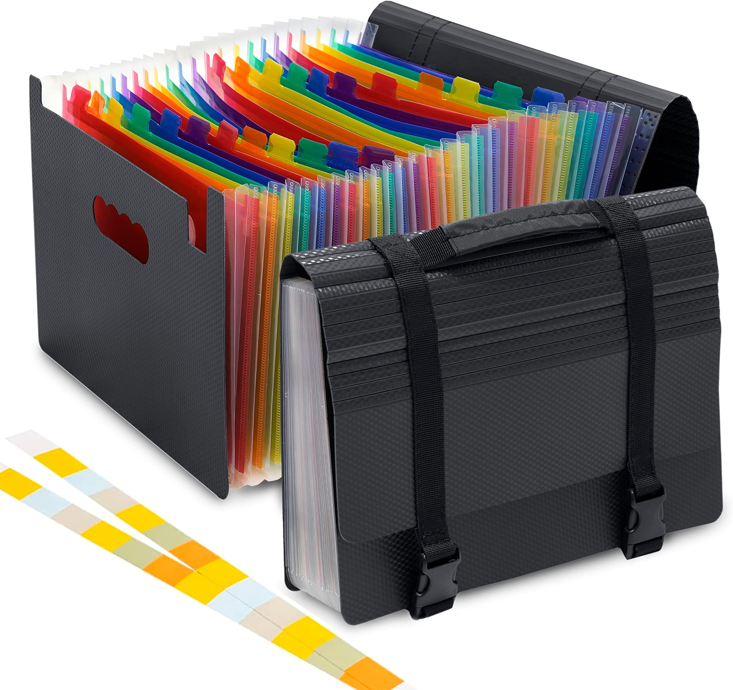 - NISUN 24 Pockets File Organizer, Expanding File Plastic Letter Size with Labels, Accordion Document Organizer, Adjustable Buckle A4 Portable Document Bag (24 Pockets Expanding File Organizer)