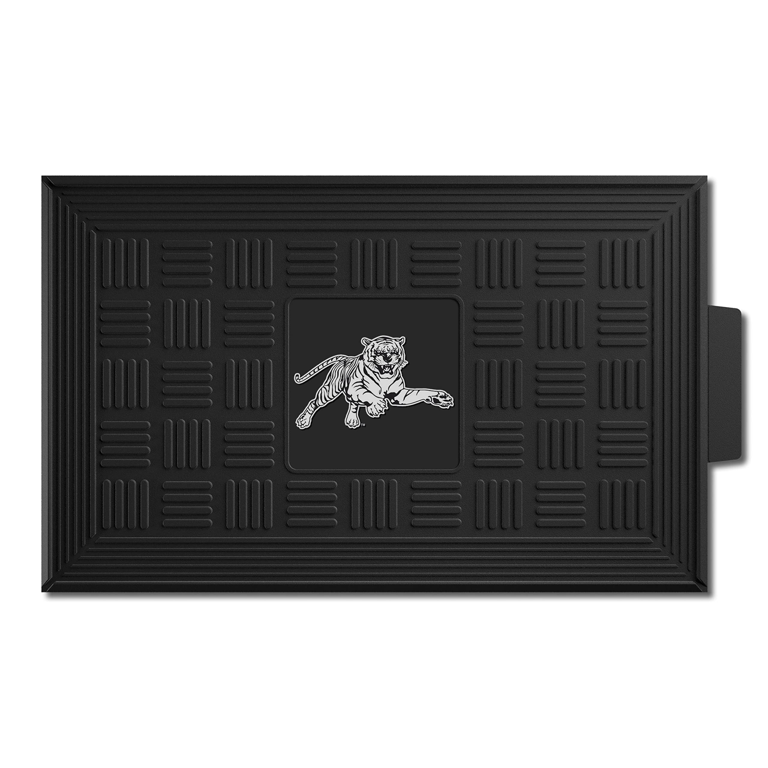 FANMATS 12925 Jackson State Tigers Heavy Duty Vinyl Medallion Outdoor Door Mat - 19.5in. x 31in.