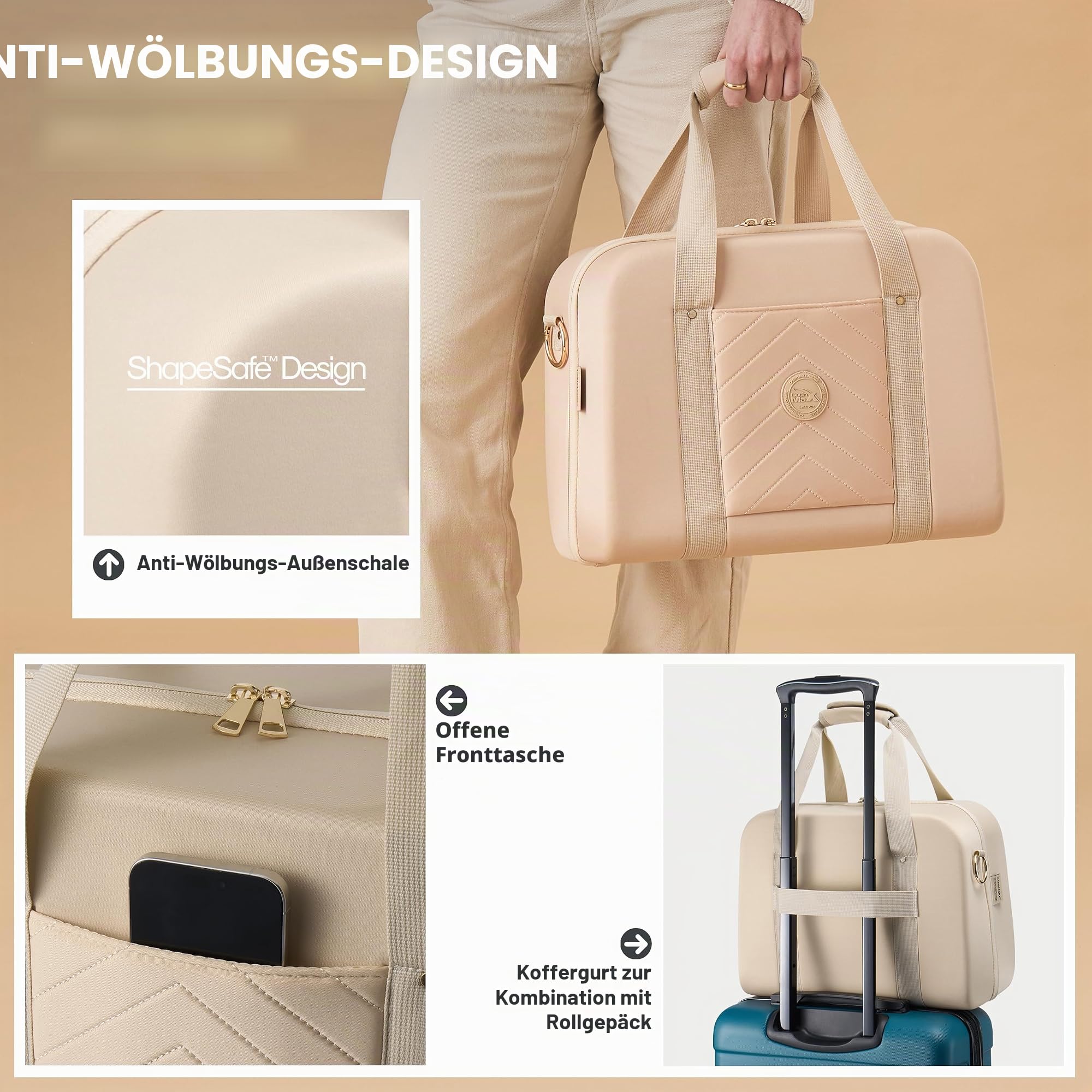 Cabin Max Paxos 24L Unter-Sitz Kabinentasche – ShapeSafe™ Hartstruktur-Rucksack – Passend für Ryanair, EasyJet & Handgepäck-Bestimmungen der meisten Airlines
