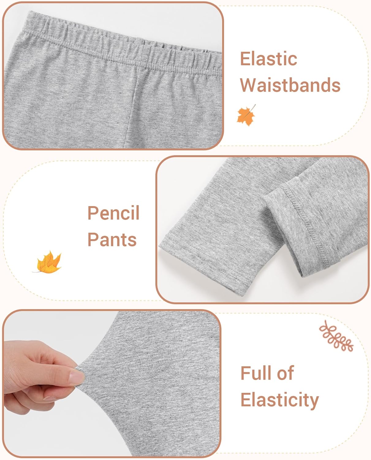 3 Pack Baby Cotton Pants Toddler Boys Girls Leggings Basic Clothes Size 18M-5T - Image 4