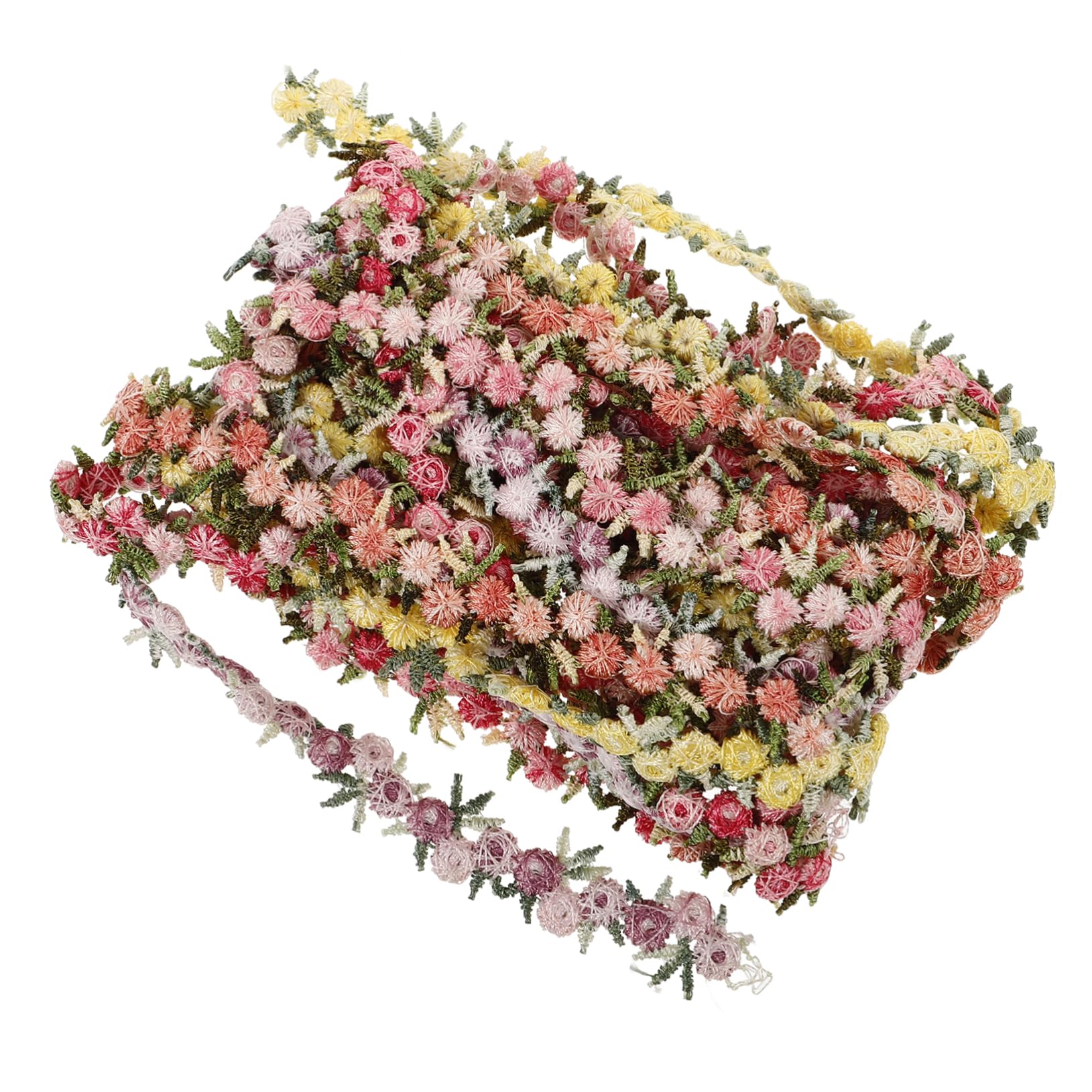 NUOBESTY 20rollos Cinta De Encaje Floral Decorativa Para Manualidades y Tocados Para Adornos De Ropa y Decoración Burdeos