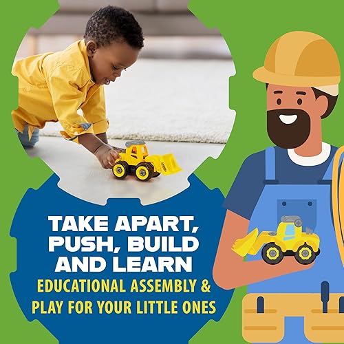 Miniatura 6 de Power Gearz - Juguete desmontable con destornillador y tornillos, paquete de 3 camiones para niños y niñas, camión de bomberos, camiones de basura