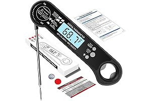 Instant Read Meat Thermometer with Backlight (Black)