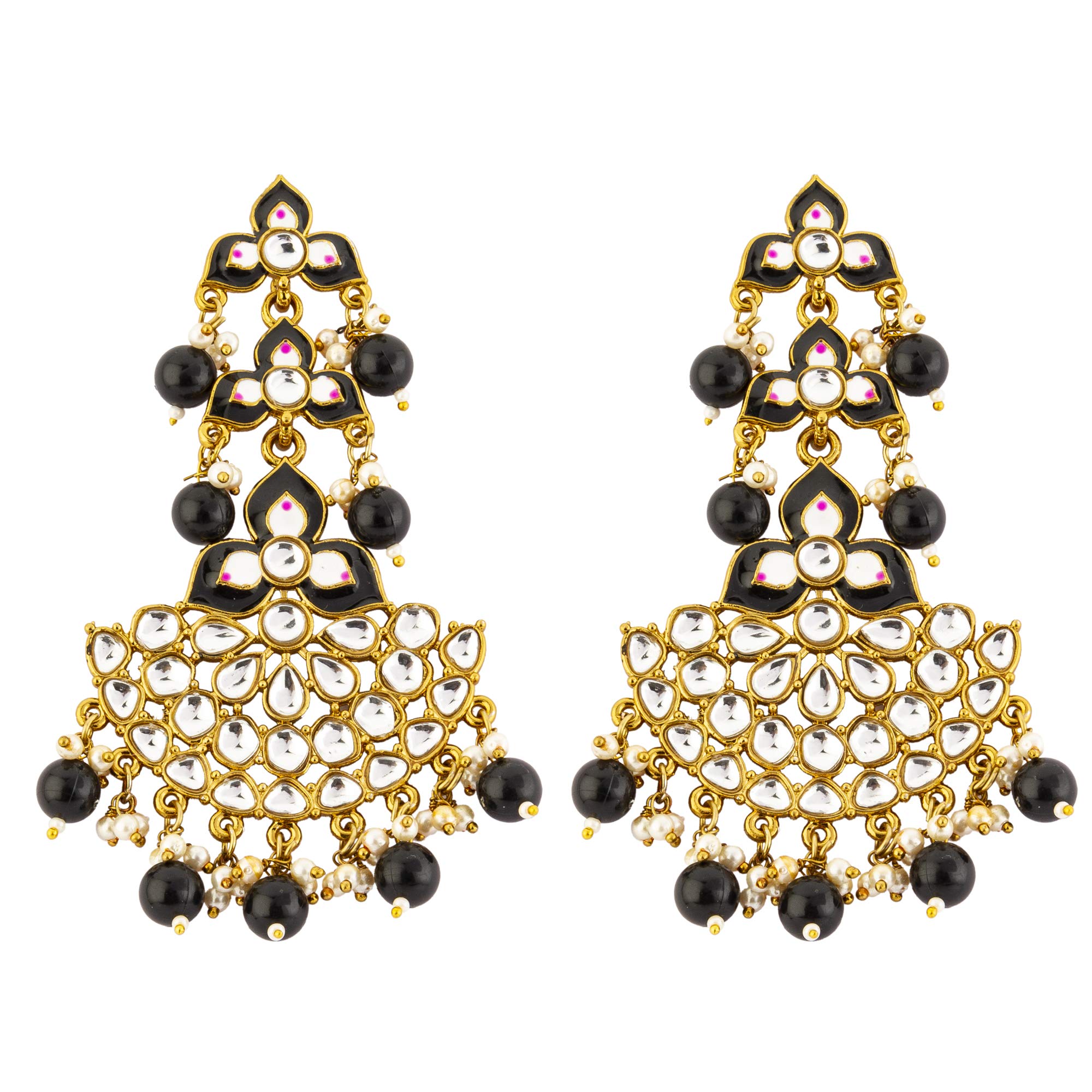 Jewels Galaxy Traditional Beads & Pearl Gold Plated Mesmerizing Chandbali Earrings For Women/Girls (CT-ERG-45147) (B084D2C8ML) Amazon Price History, Amazon Price Tracker