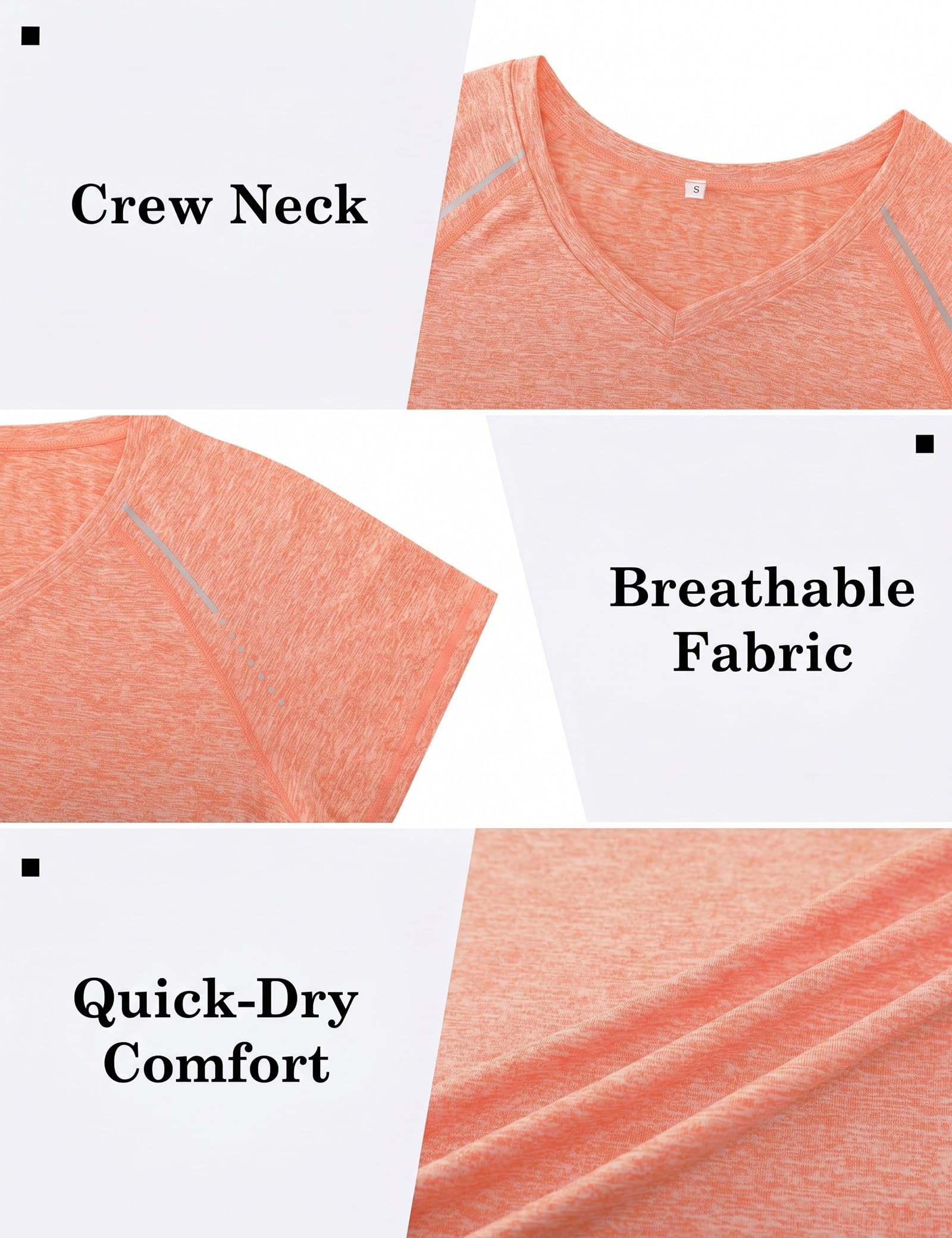 Gyabnw T Shirt Sportiva Donna Scollo a V Manica Corta | Tessuto elasticizzato e traspirante, vestibilità sportiva, per palestra, fitness, yoga, corsa e danza