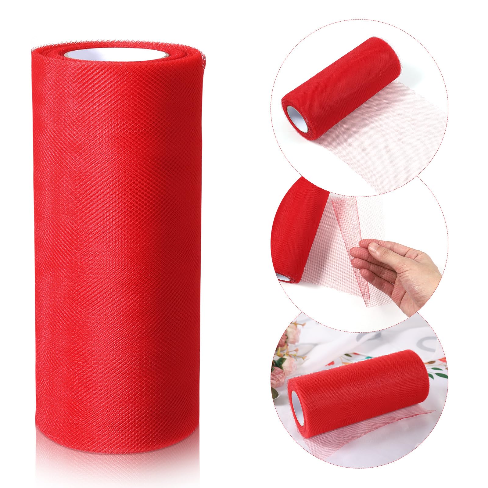 Rotolo Di Tulle Rosso Per Decorazioni Fai Da Te - 22,8 Metri X 15 Cm, Per Matrimoni, Feste, Addobbi