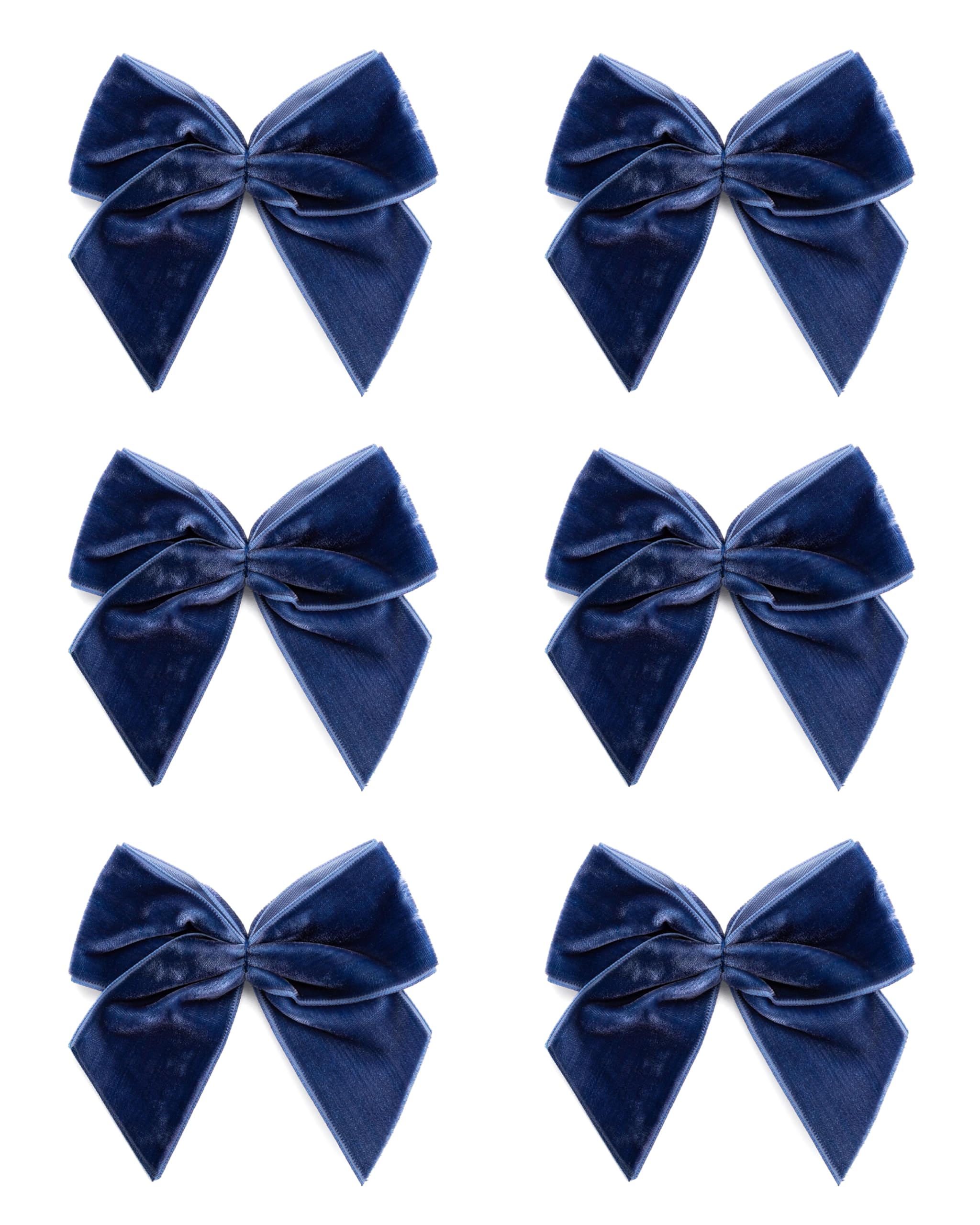 Italian Options Large Velvet Ribbon Bows, Self Adhesive Christmas Tree Bows for Crafting, Gift Wrap, Decorations, Wreaths, Cake Décor, Crafts, Hair Bow, Floristry, Navy, 6 Pack, 10 cm — image 1