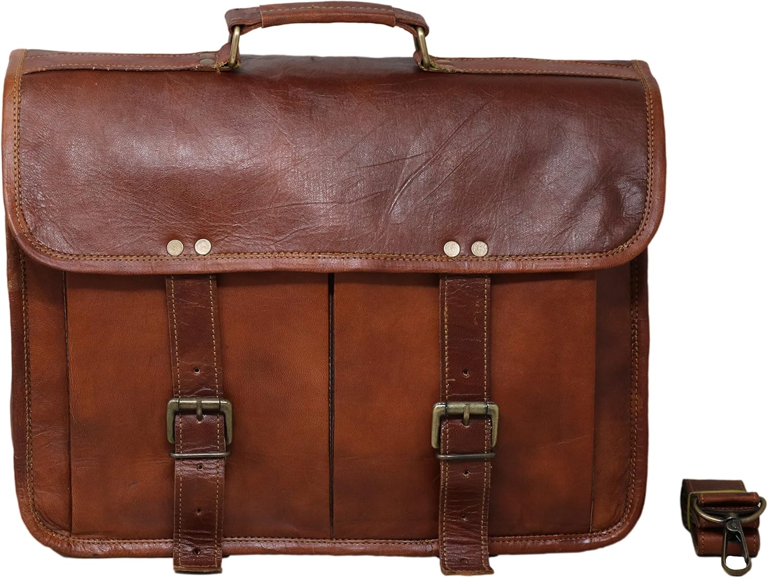 14" leather messenger bag laptop case office briefcase gift for men computer distressed shoulder bag : Electronics