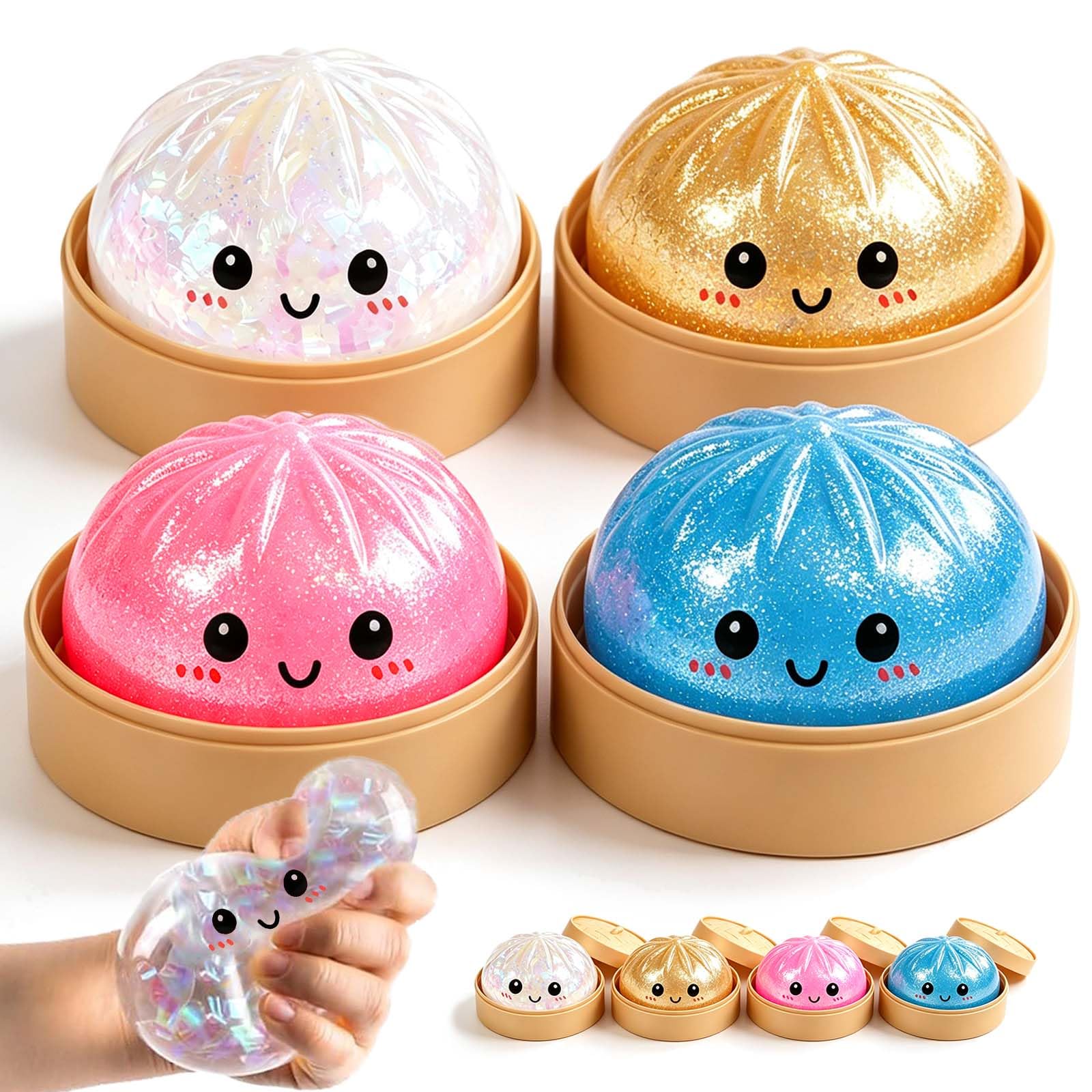 NEXVORA Giant Glitter Dumpling Squishy 5–7 Second Slow Rise