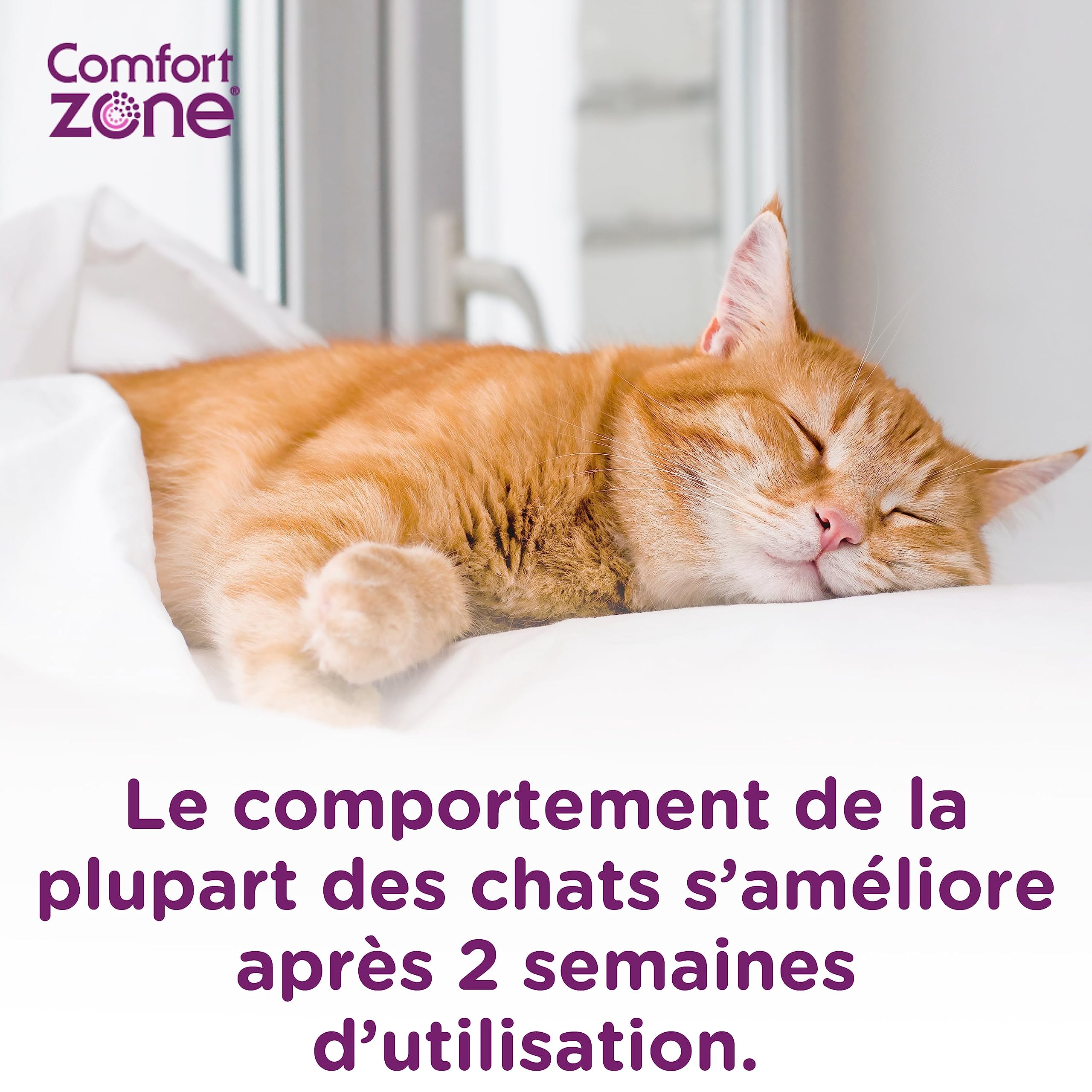 Pack éco de 4 recharges pour diffuseur Comfort Zone (120 Jours) – des phéromones: réduit Le Stress, Le marquage urinaire, Les griffades et Autres comportements problématiques.