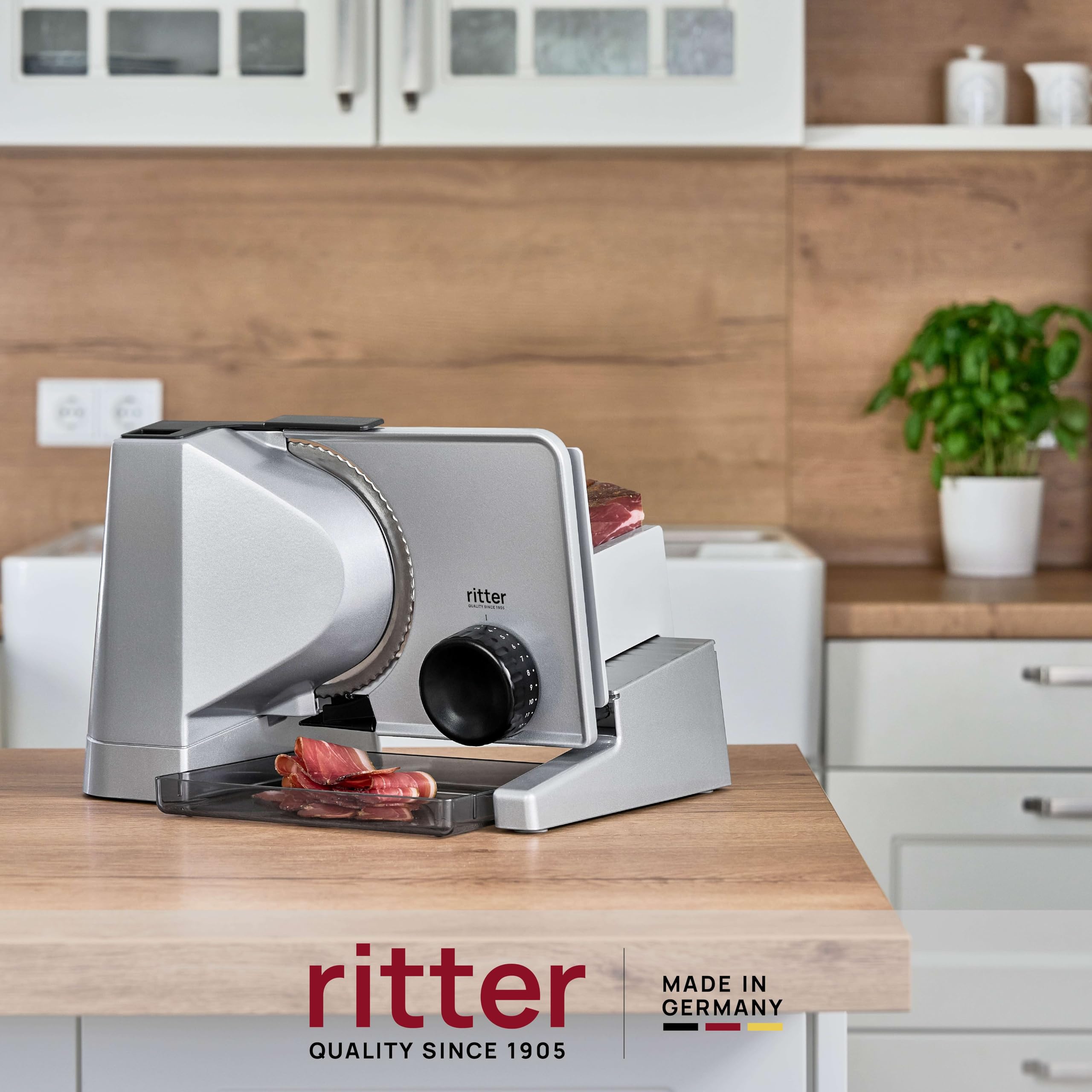 ritter solida 4 Duo Plus Affettatrice elettrica multiuso e affettapane in metallo massiccio, Made in Germany