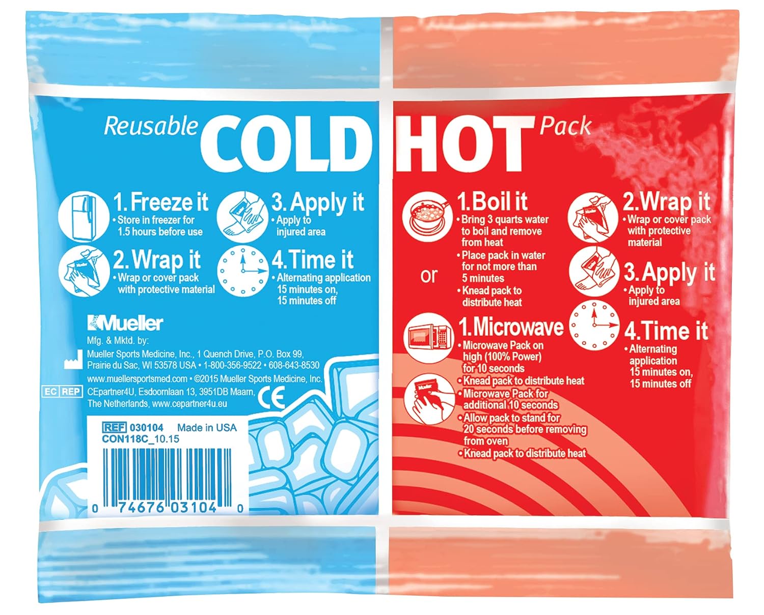 Mueller Cold/Hot Reusable Therapy Pack, 4.75" x 6" Amazon.in Health
