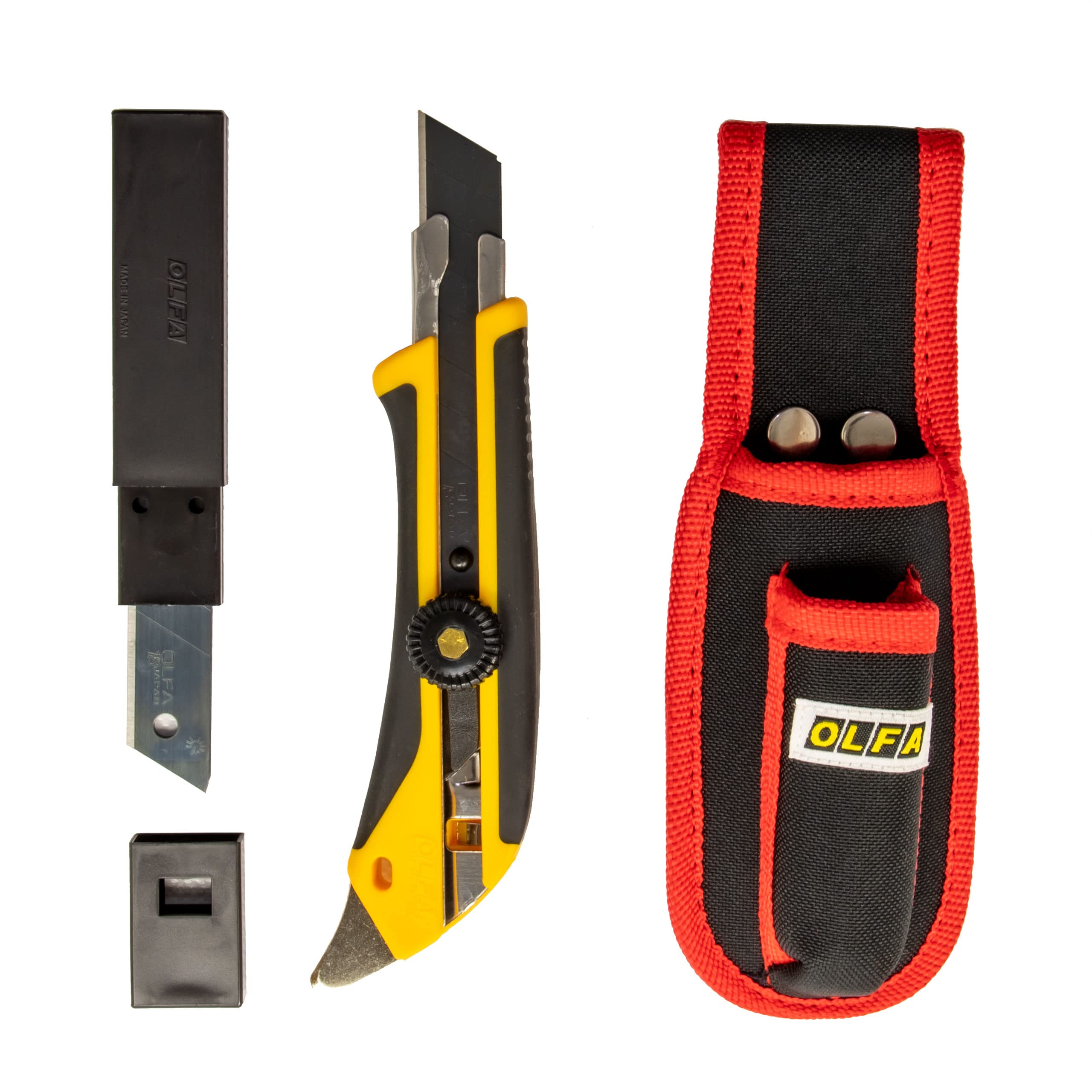 Cuchillo cortador OLFA L5 X-Design 5 hojas de repuesto mandril de acero Bolsa para cinturón