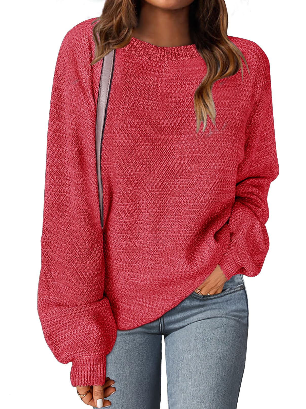 MEROKEETY Women's Oversized Knit Pullover