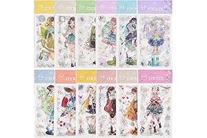 72 Sheets Monthly Cartoon Girl Scrapbooking Stickers