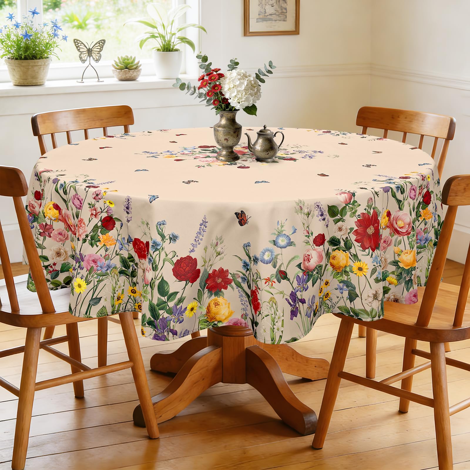 Nappe ronde imperméable rétro pour protéger la table des taches de vin