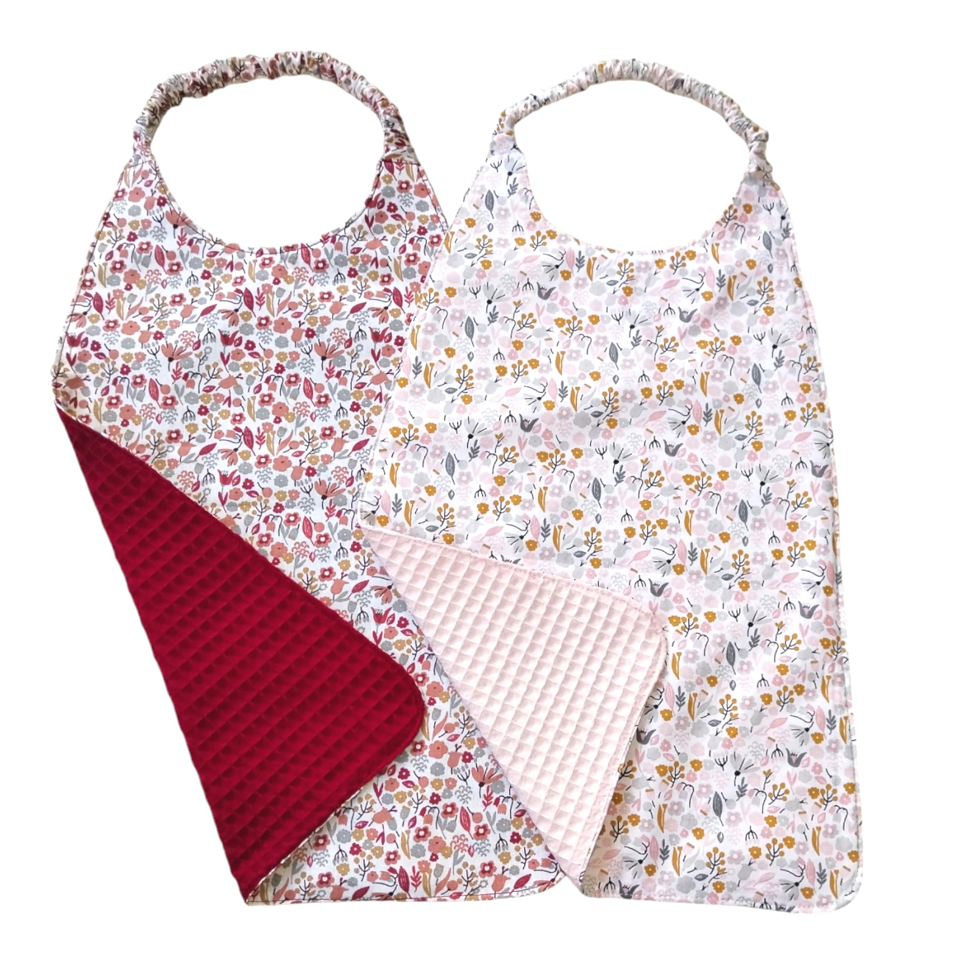 Générique Lot de 2 serviettes de table élastique de cantine maternelle pour enfants, Grand bavoir