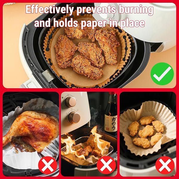 [6 Stück] Silikon Magnete für Airfryer Backpapier - Airfryer Magnete für Backpapier Verhindern Backpapier von Abdeckung Lebensmitteln, Heißluftfritteuse Accessoires für Ninja,Philips,Cosori - 2