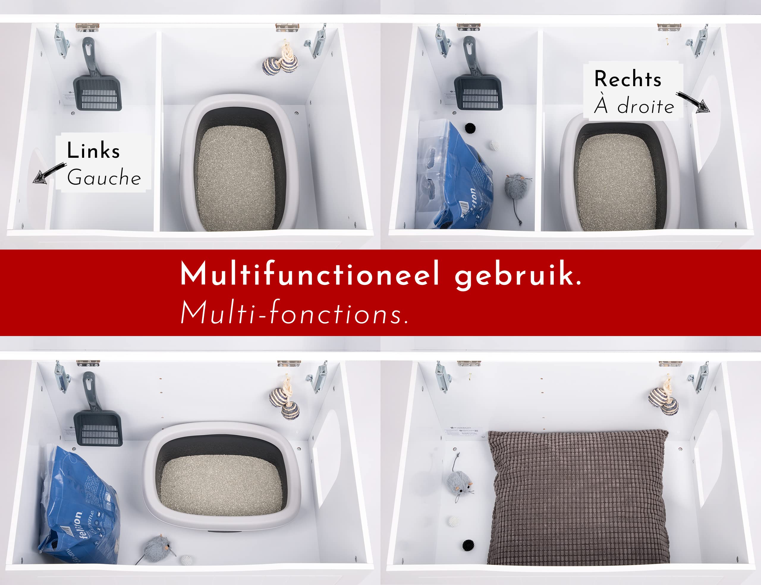 SoBuy FSR136-W Kattenhuis, Katten Bench, Kattenbak Kast, kattenbakkast, Schoenenbank, Schoenenrek, Schoenenkruk