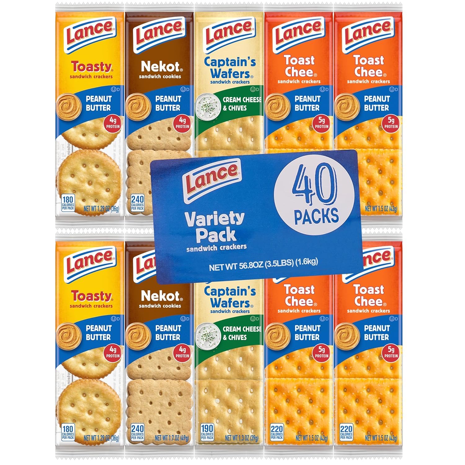 Lance Sandwich Crackers, Variety Pack (1.41 oz., 40 ct.) (2 packs of 20)