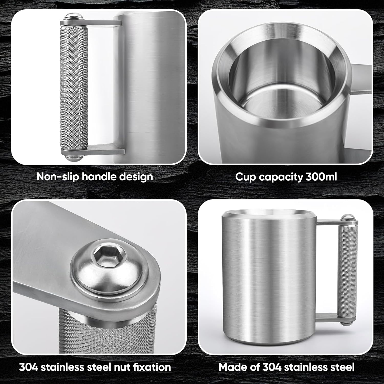 Mug,18LB/ 8KG Stainless Steel Cup,Super Dumbbell Fitness Sports Mug,Gym Exercise Coffee Lover Gift