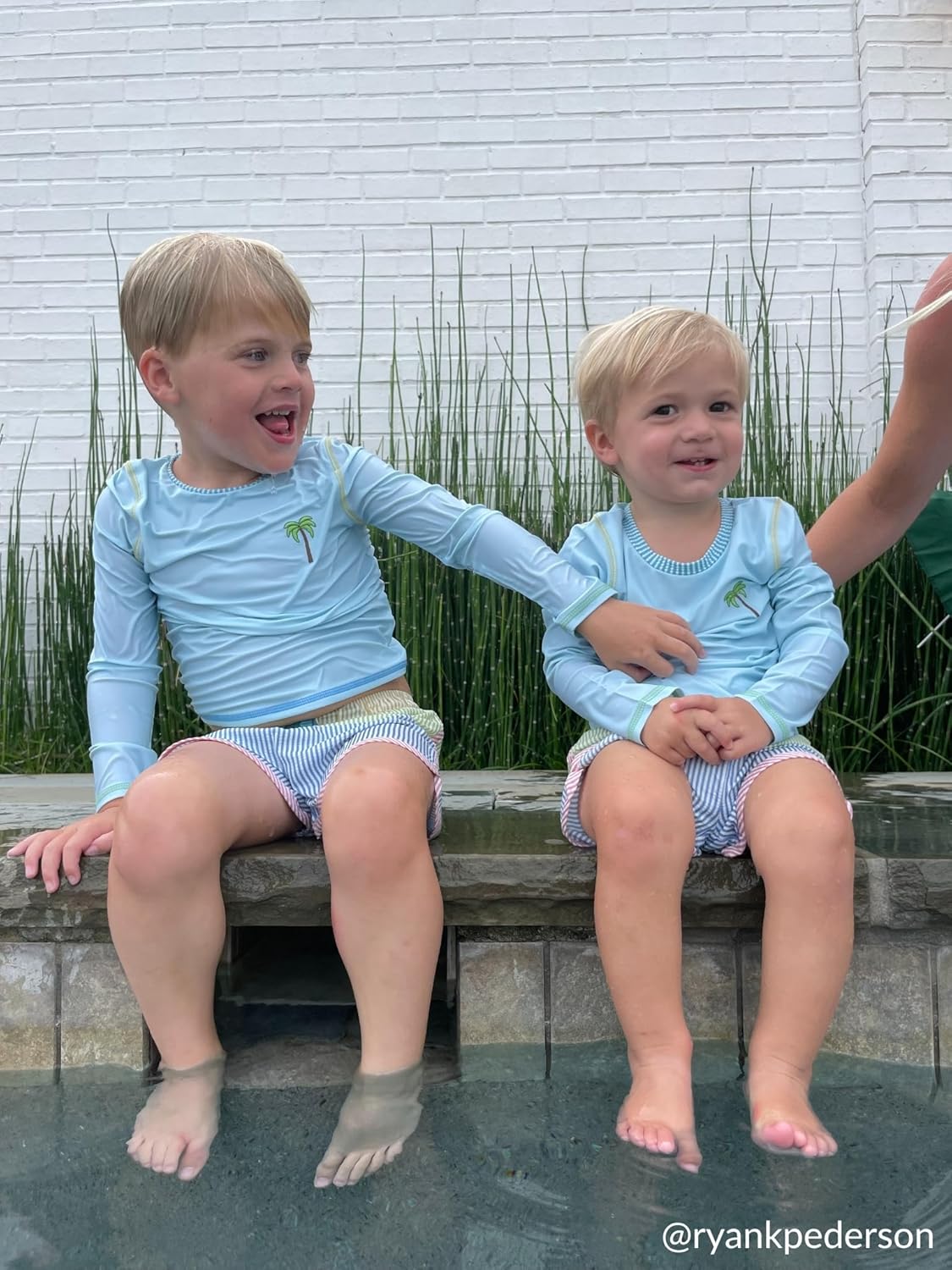 Mud Pie Children's Seersucker Rashguard Set; 6-9M