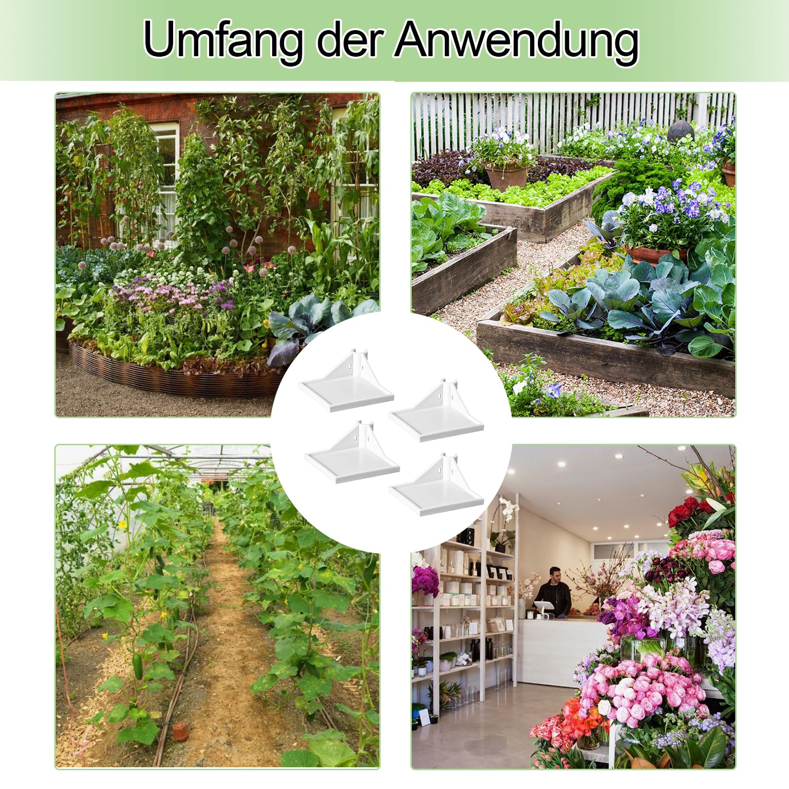Accesorios para Tienda de Cultivo, 4 Pieza Estantes de Esquina para Tienda de Crecimiento, 8,9 x 8,9cm Accesorios Versátiles para Tienda de Cultivo, para Postes de Tienda de 16mm, Blanco(Reutilizable)