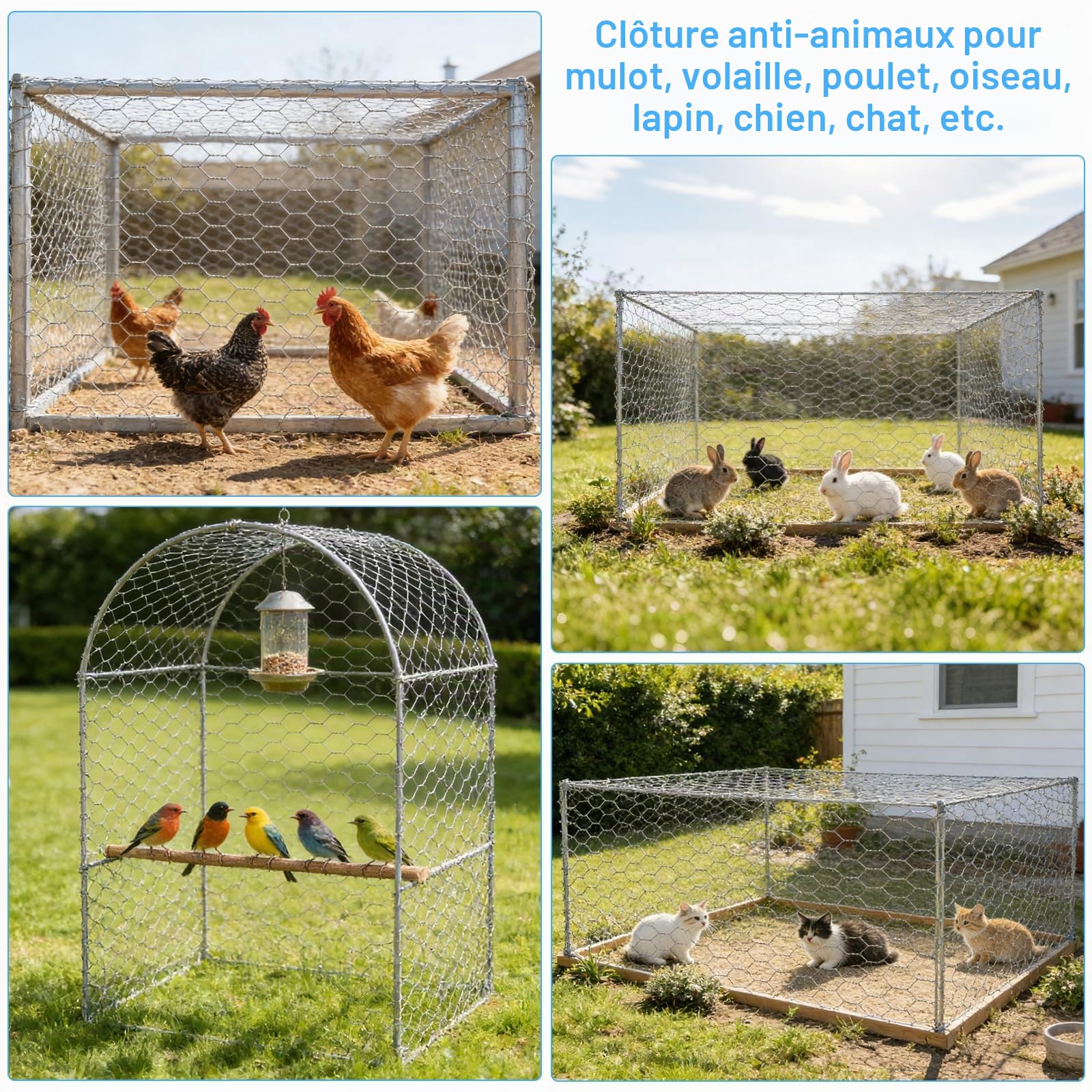 Grillage a Poule, Grillage Fine Maille 0.4x12m, Grillage Métallique Galvanisé à mailles fines 6 mm, Grille Métallique Fine Clôtures pour Élevage Volaille, Jardin, Moustiquaire