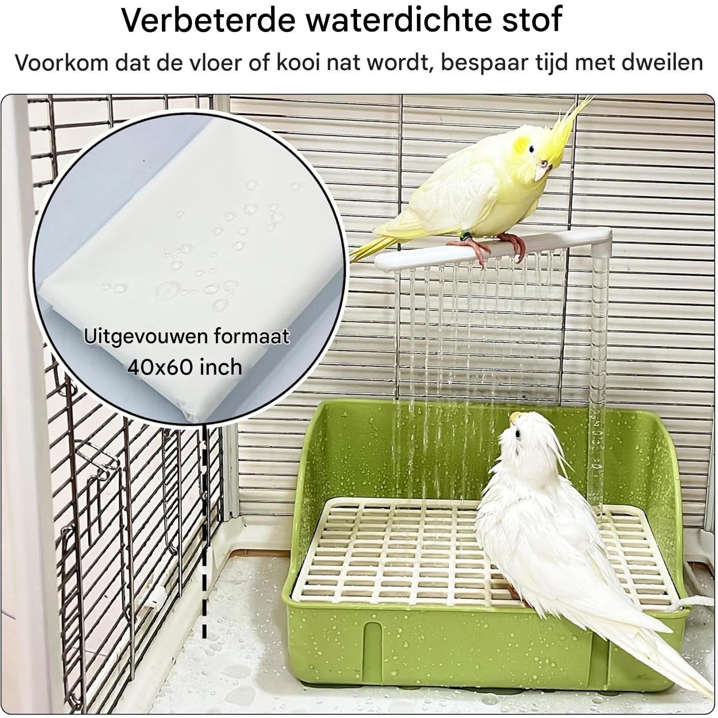 Ducha para pájaros | Automático Pájaros Bañera con Bomba | Diseño Espacial | Loros Contenedor de baño, Jaula de Pájaros Accesorio para Conures, Pinzones, Periquitos, Agaporniss, Perquitas y Guacamayos