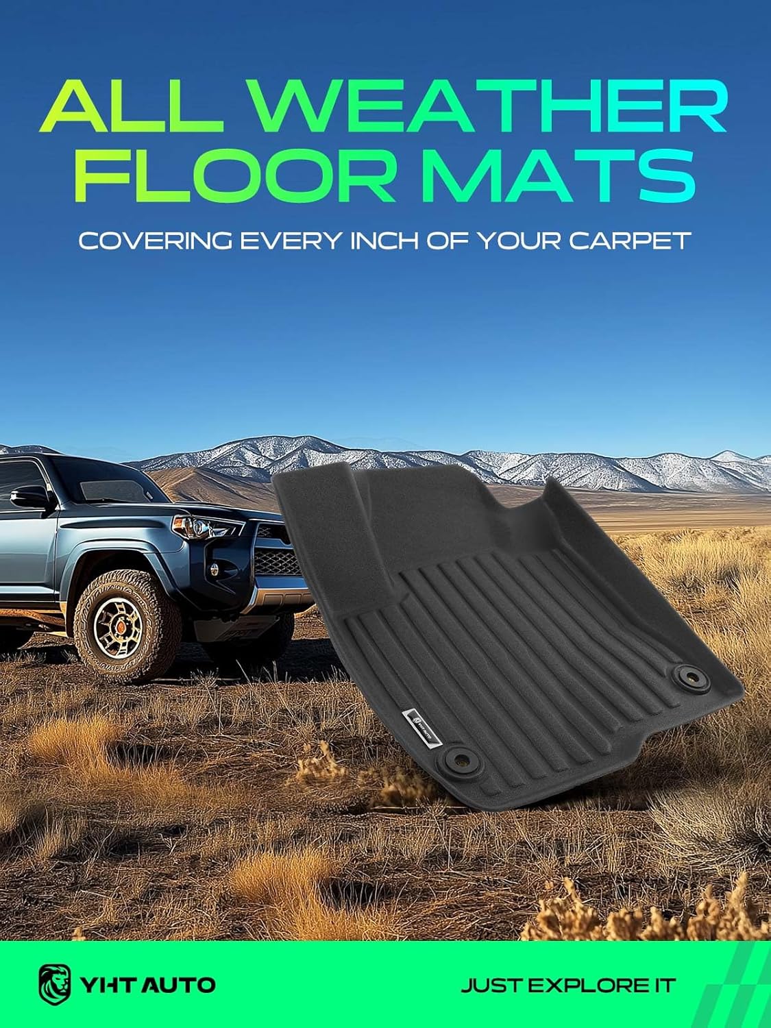 YHTAUTO Automotive Floor Mats Compatible with Honda HR-V 2023-2026, TPE Floor Liners All-Weather Protection Custom Fit, 1st & 2nd Row, Set of 3 - Image 2