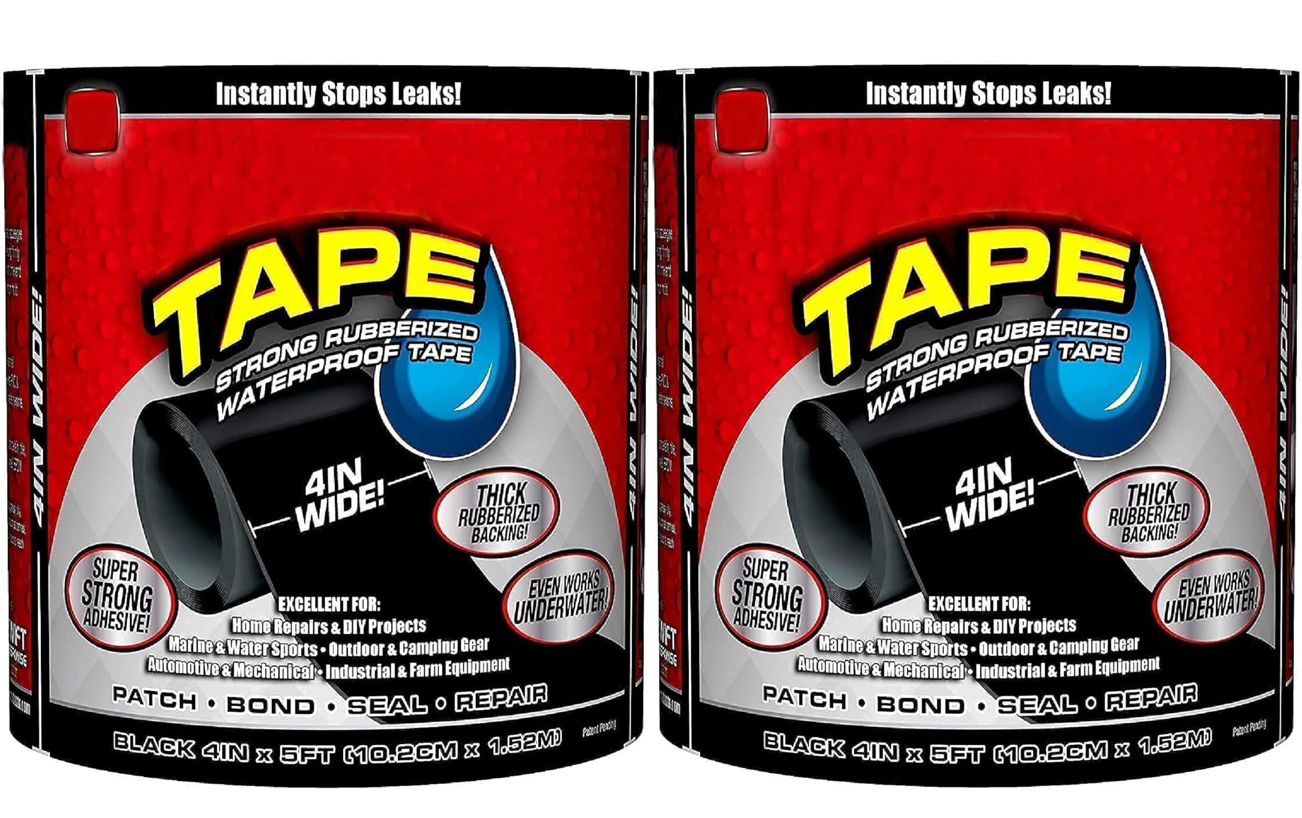 MADHYA Super Strong Thick Flexible Rubberized Waterproof Flex Tape, Flex Adhesive Sealant Tape for All Type Surface, Kitchen Sink/toilet Tub, Instantly Stop Leakage, 4 Inch x 5 feet, Pack of 2 (B0CRQ464TP) Amazon Price History, Amazon Price Tracker