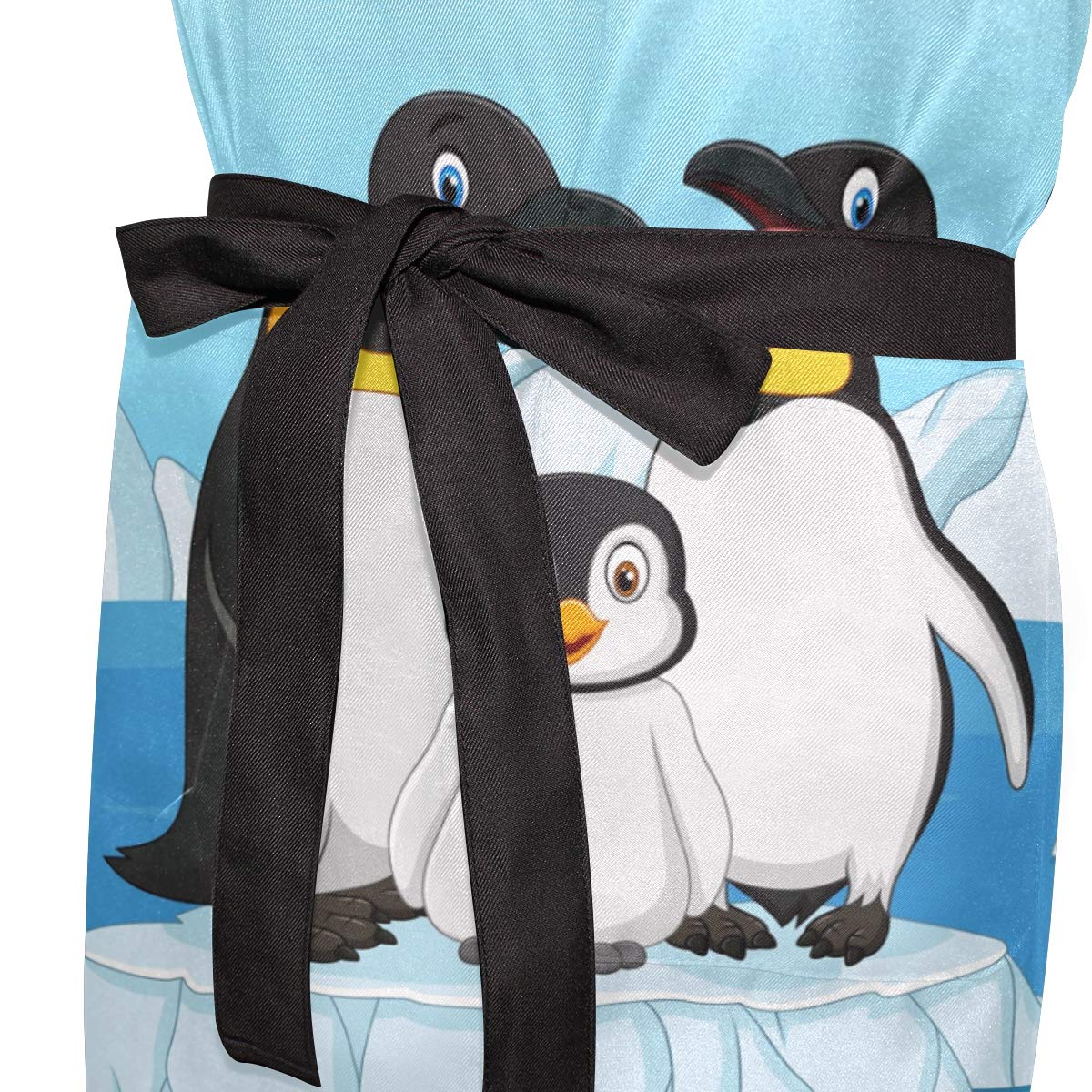 Tablier De Cuisine Ajustable Motif Pingouin De Dessin Animé Pour La Maison, La Cuisine, Le Barbecue
