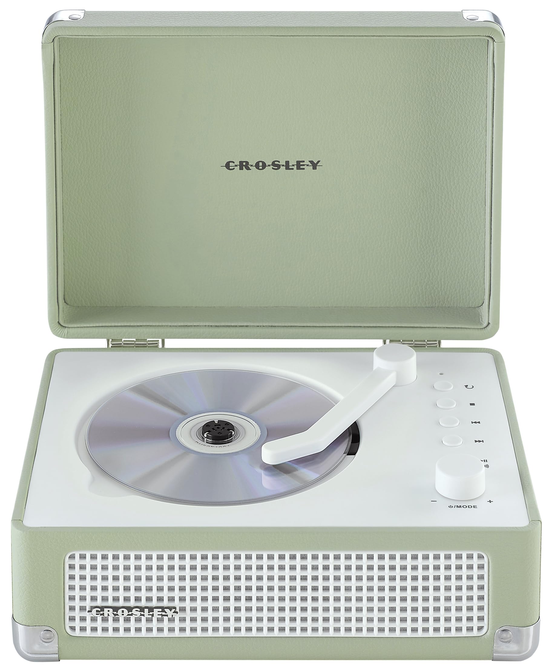 Crosley CR3505A-MT Cruiser Lecteur CD Portable rétro avec Haut-parleurs stéréo Bluetooth et Radio FM, Menthe | Haut-parleurs stéréo intégrés et radio FM - Lecteurs CD rechargeables pour la maison, design vintage valise