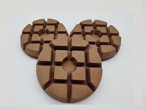 Miniatura 9 de Almohadillas de pulido de diamante de 3 pulgadas para piso de concreto, grado profesional, alto rendimiento, juego de 3, con alfombrilla de goma,