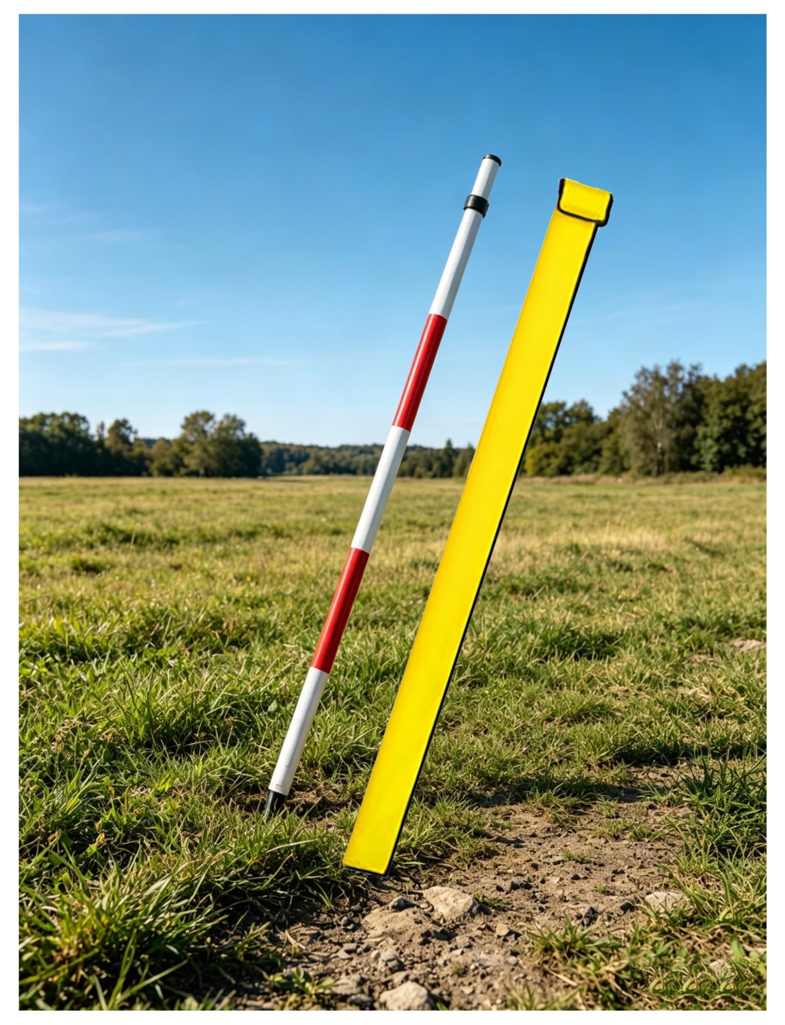 Jalón de medición de Aluminio, Varilla de centrado Desmontable para topografía e ingeniería de la construcción, Tipo unión, 5,0 m/16,4 pies de Longitud.