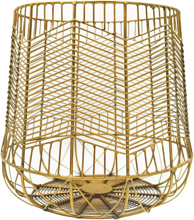 Alchemade Modern Contemporary Brass Wire Storage Basket (9