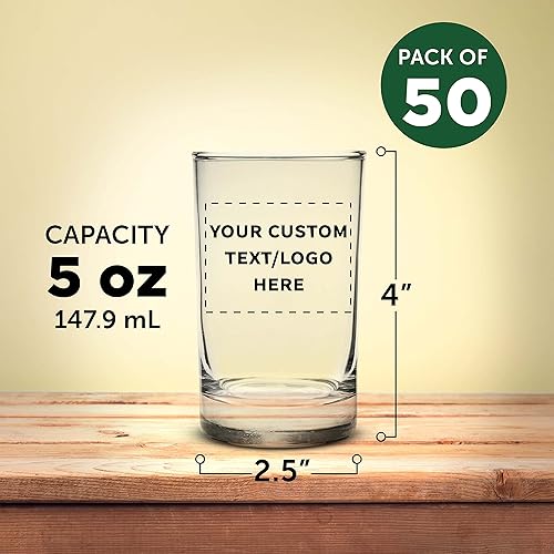 Miniatura 5 de DISCOUNT PROMOS Crystalline Sampler - Vasos de 5 onzas, juego de 50 unidades, apilables, perfectos para bodas, desayunos para restaurantes, color