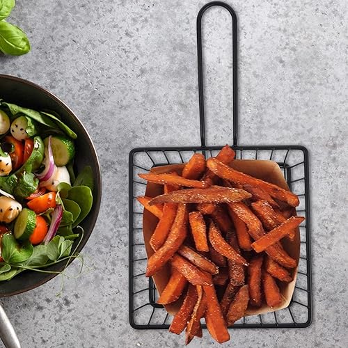Miniatura 6 de ZzzaNa Mini cestas cuadradas para freír cesta de papas fritas pequeñas, cestas de papas fritas, soporte de malla, colador de alimentos, herramienta