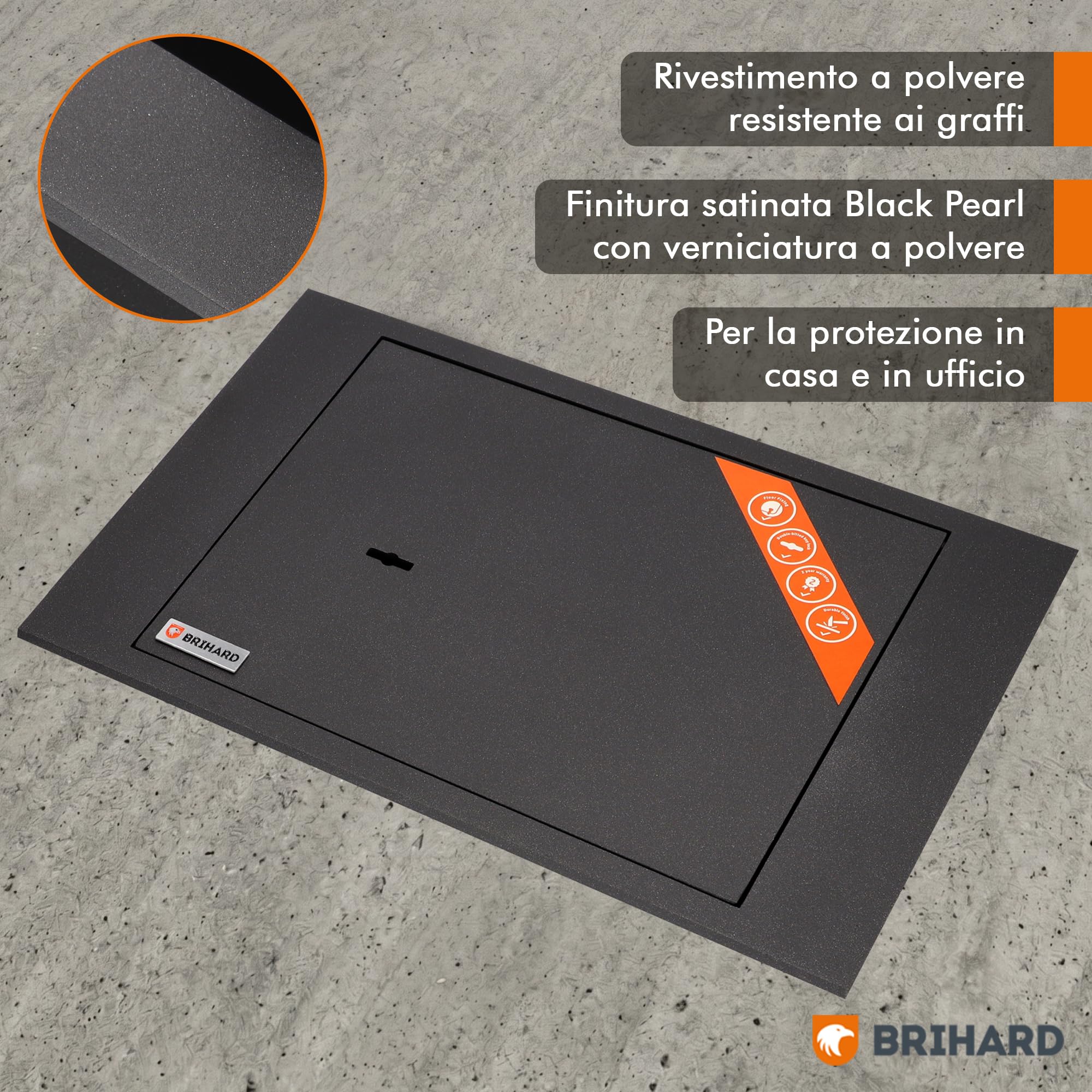 Cassaforte Con Serratura a Chiave - a Pavimento 39x21x13cm - Per Casa - 6.7L Cassetta Di Sicurezza