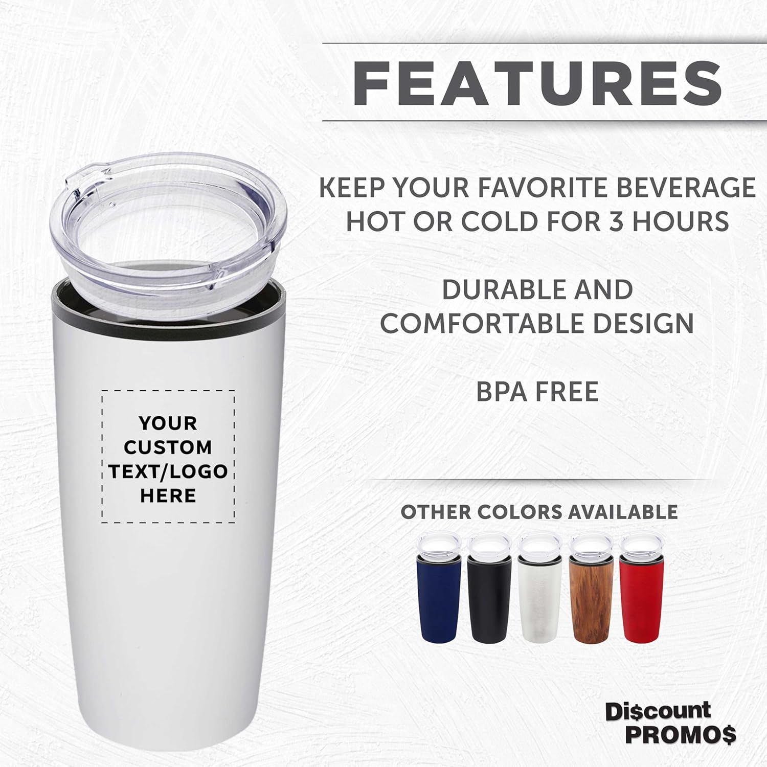 Custom Plastic Tumblers 20 oz Set of 6/12/24 Personalized Bulk Pack with Lids, Ice Coffee Tumbler, To Go Cup Insulated - White