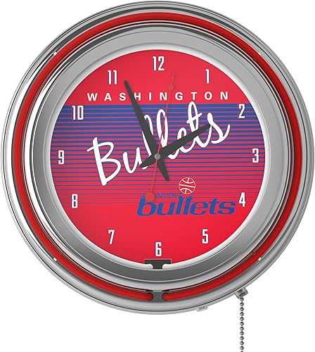 Miniatura 2 de Washington Bullets Hardwood Classics NBA - Reloj de neón cromado
