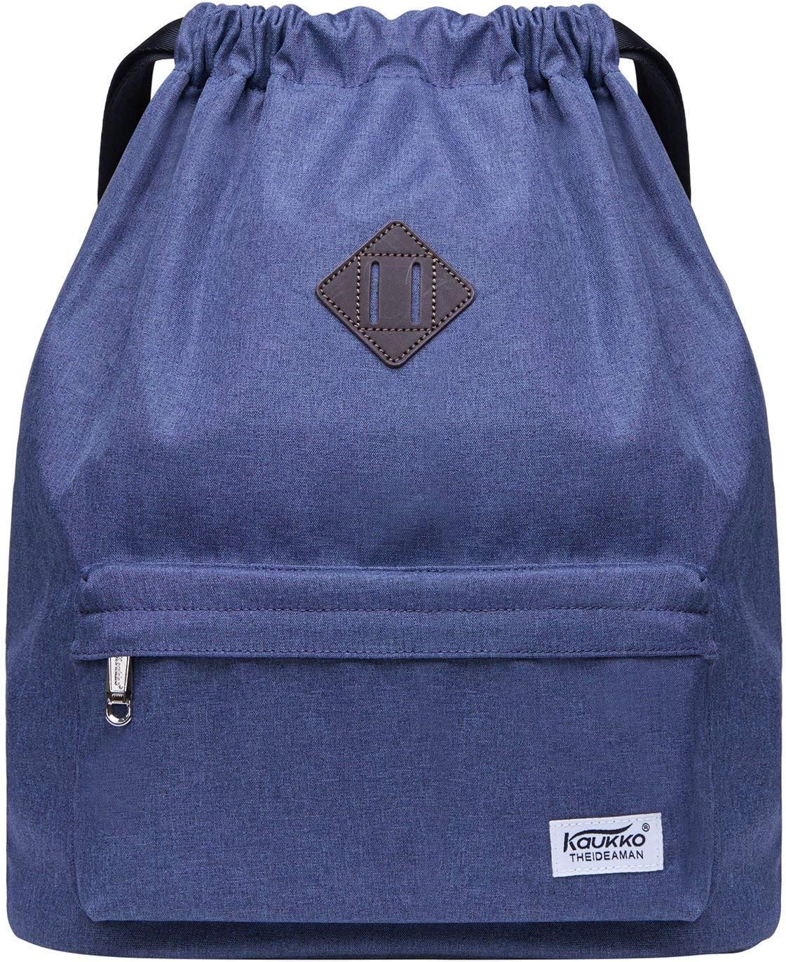 KAUKKO Drawstring Sports Backpack Gym Yoga Bag Shoulder Rucksack for Men and Women