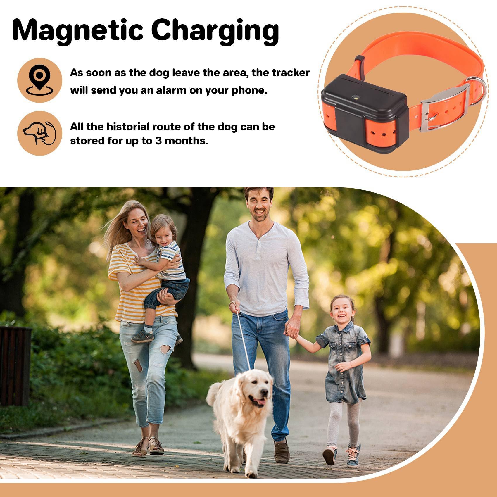 2X Collier GPS pour Chiens, Suivi GPS en Temps Réel, Étanche IP67, pour Chiens de Taille Moyenne et Grande.