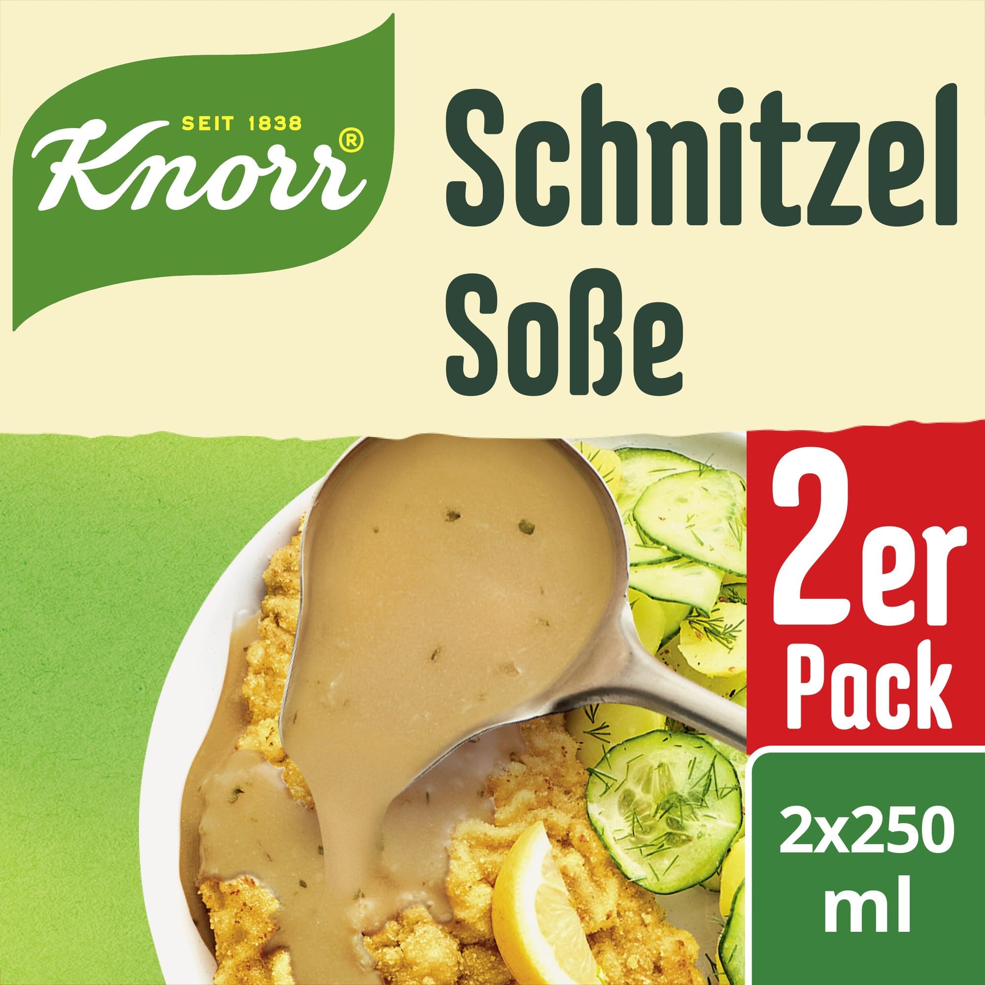 Knorr Schnitzel Soße leckere helle Soße ohne geschmacksverstärkende Zusatzstoffe 18x 2er Pack