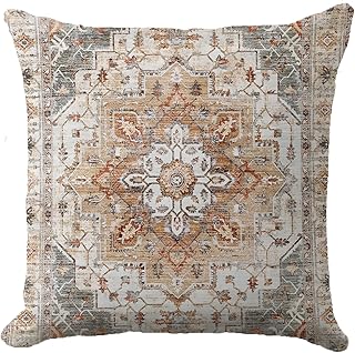 Ethnic Bohemian Pillow Covers 20X20 Inch Vintage Tribal Turkish Carpet P...