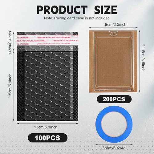 Miniatura 2 de Tatuo El juego de 301 protectores de envío de tarjetas coleccionables incluye 200 hojas de cartón corrugado, insertos de cartón, 100 sobres