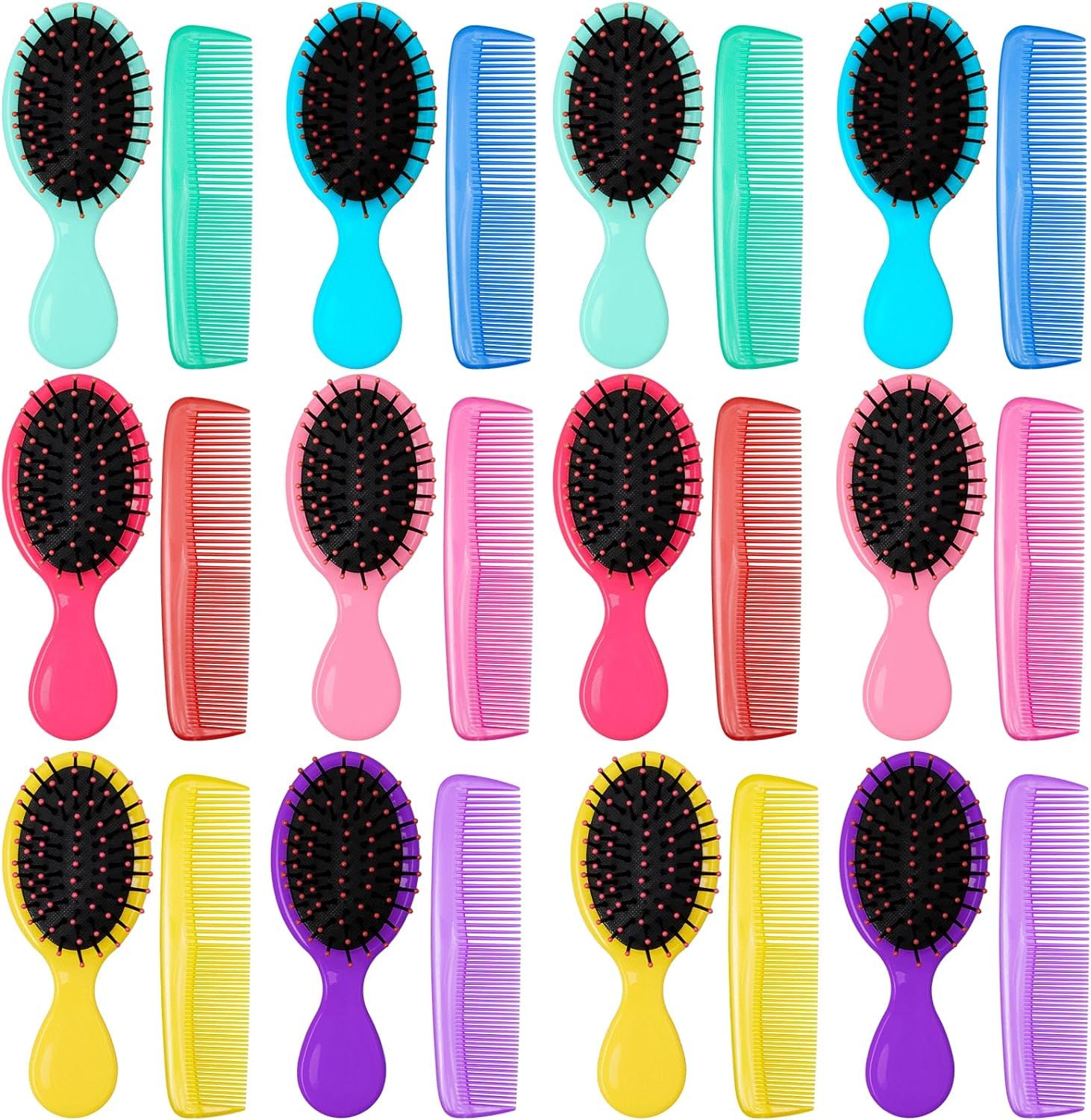 24 Pack Mini Wet Hair Brush, Detangling Hair Combs Set